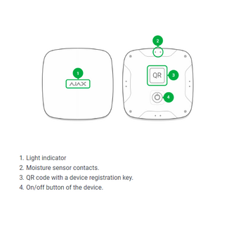 Ajax LeaksProtect, zwart, draadloze waterdetector