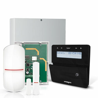 INTEGRA 32 RF pack met zwart INT-KLFR proximity LCD bediendeel, RF module, draadloze multifunctionele detector en PIR