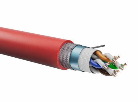 Functiebehoud UTP Cat5e Rood Haspel 100mtr E30/E60 &Oslash;9,7mm Halogeenvrij