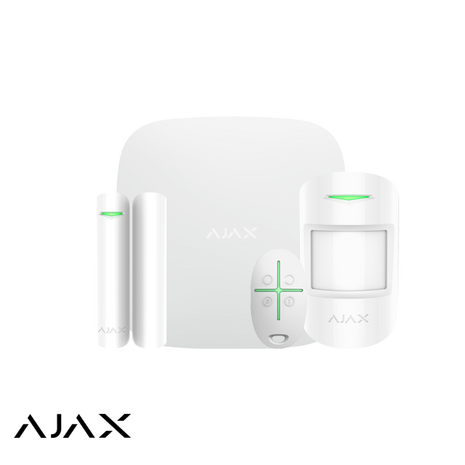 Ajax Hubkit, wit, GSM/IP hub, PIR, deurcontact, afstandsbediening