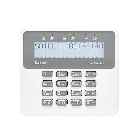 PERFECTA 32-WRL pack met wit bekabeld LCD bediendeel, draadloos magneetcontact en draadloze PIR